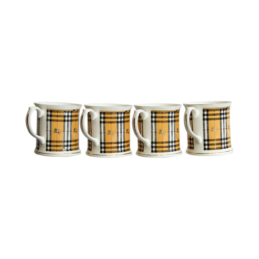 Burberry Beige Nova Check China Mug (Set of 4)