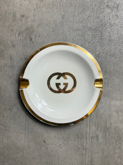 Gucci White and Gold Porcelain Ashtray