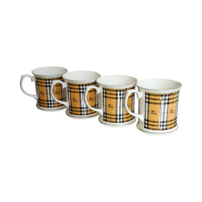 Burberry Beige Nova Check China Mug (Set of 4)