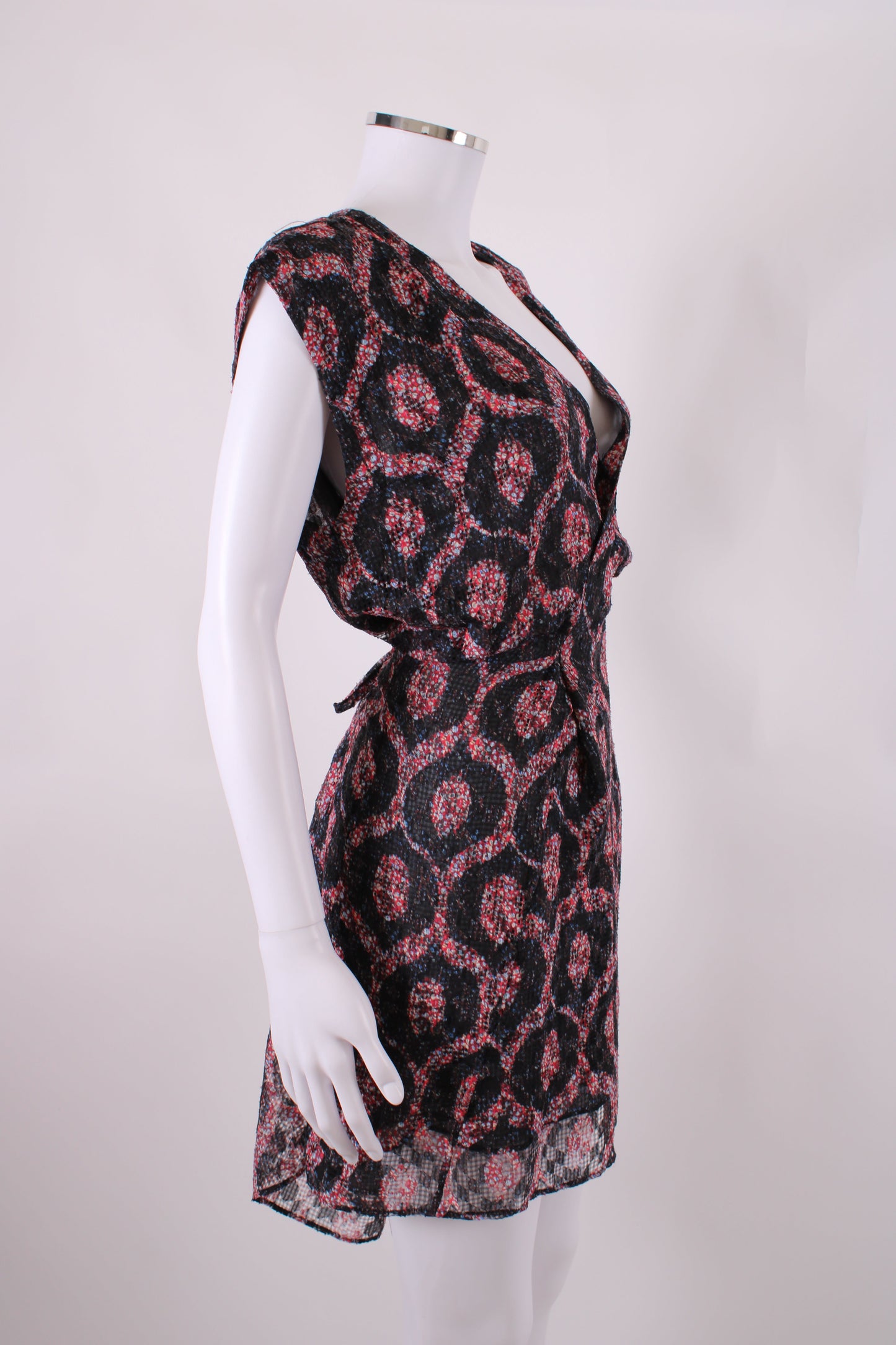 Isabel Marant S/S Print Wrap Dress Black/ Red 8 | O/S, Black