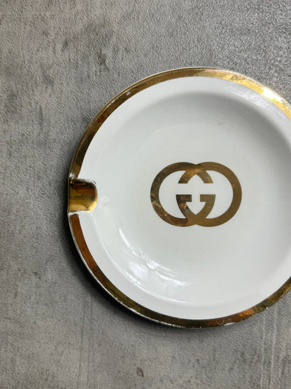Gucci White and Gold Porcelain Ashtray