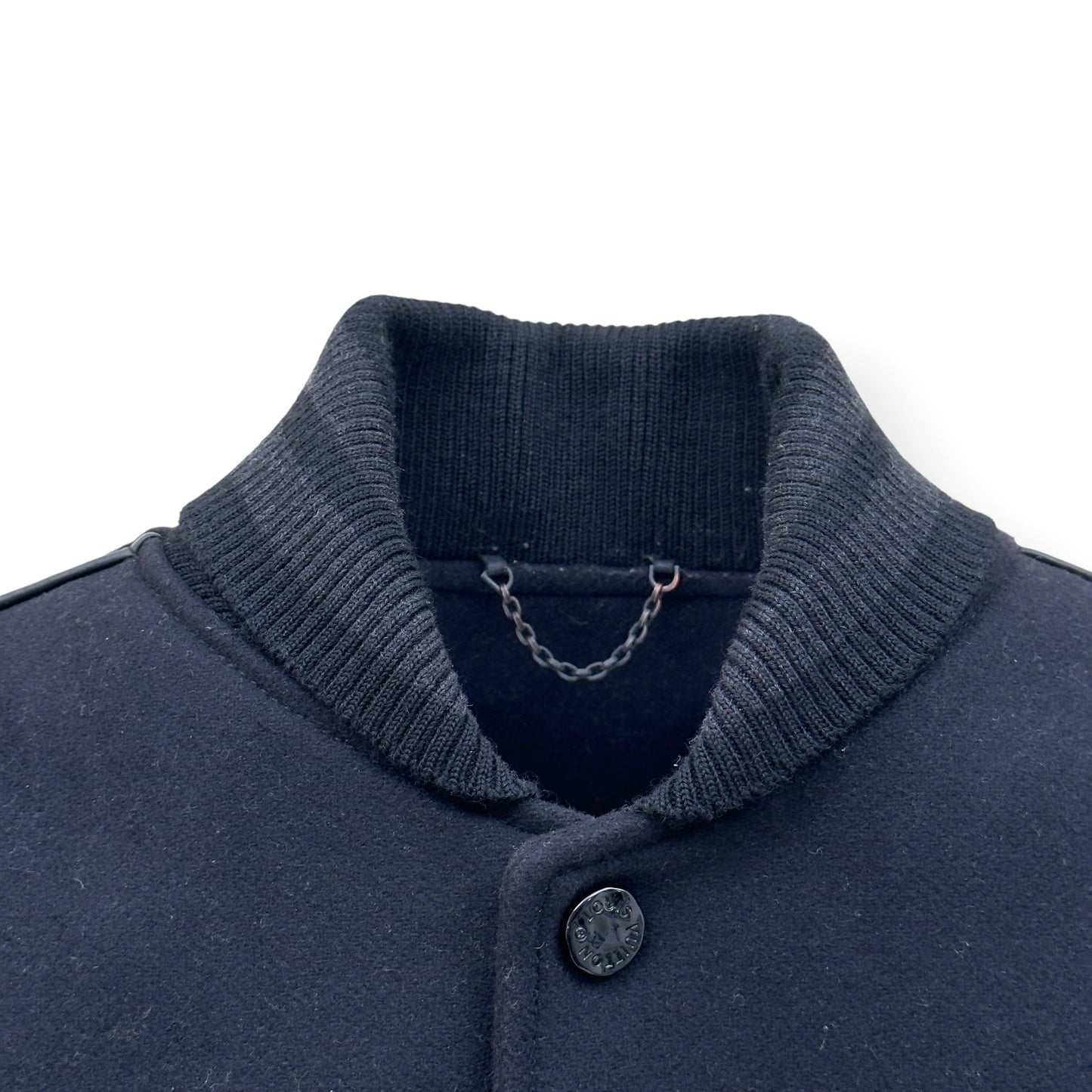 LOUIS VUITTON LV VARSITY LEATHER / WOOL BLOUSON JACKET 46 / XXL | XXL, Navy