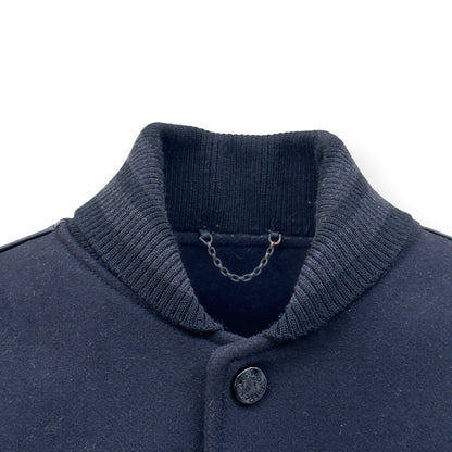 LOUIS VUITTON LV VARSITY LEATHER / WOOL BLOUSON JACKET 46 / XXL | XXL, Navy