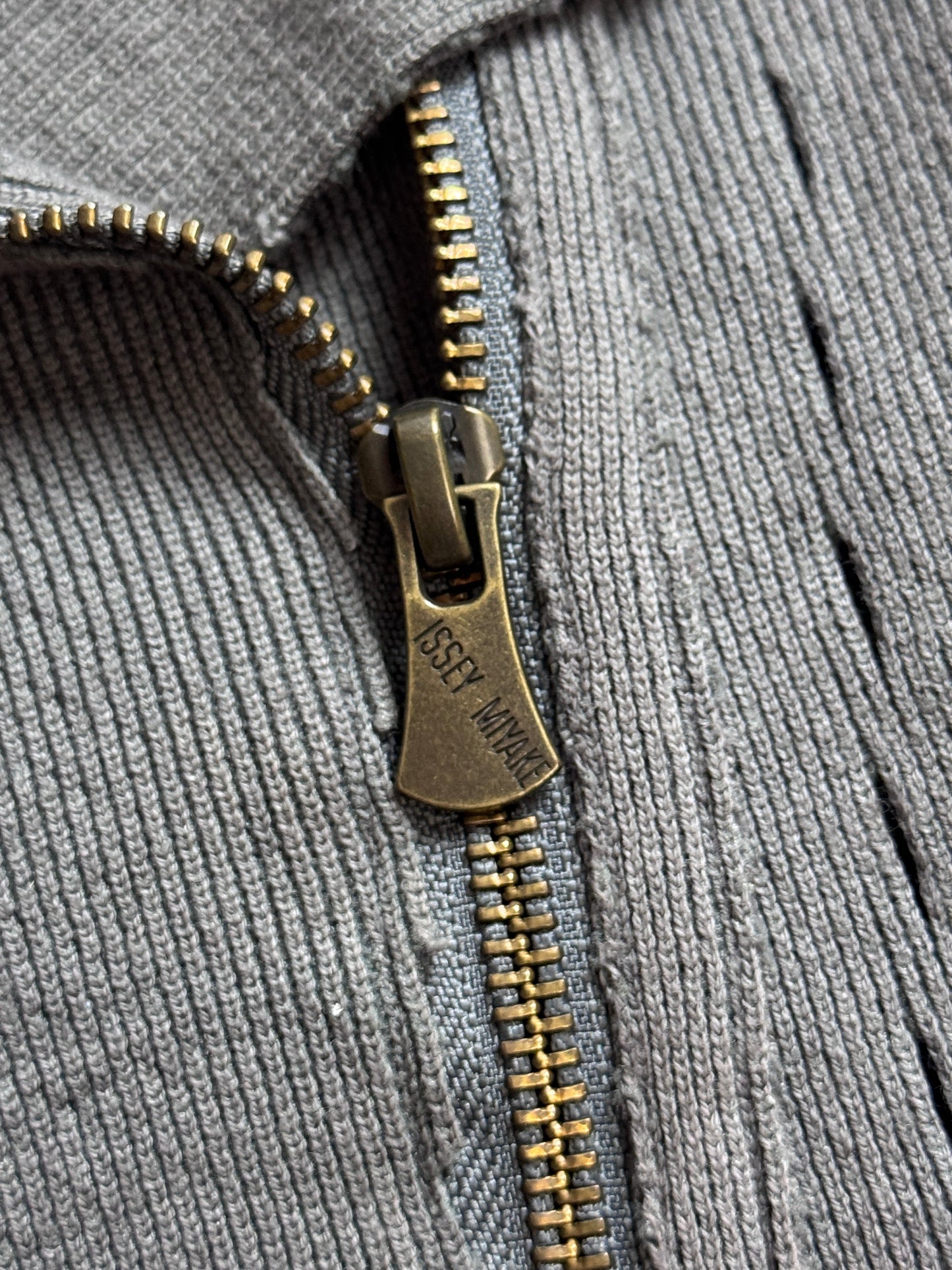 Issey Miyake Micro Rib Lettuce Trim Asymmetrical Cadigan