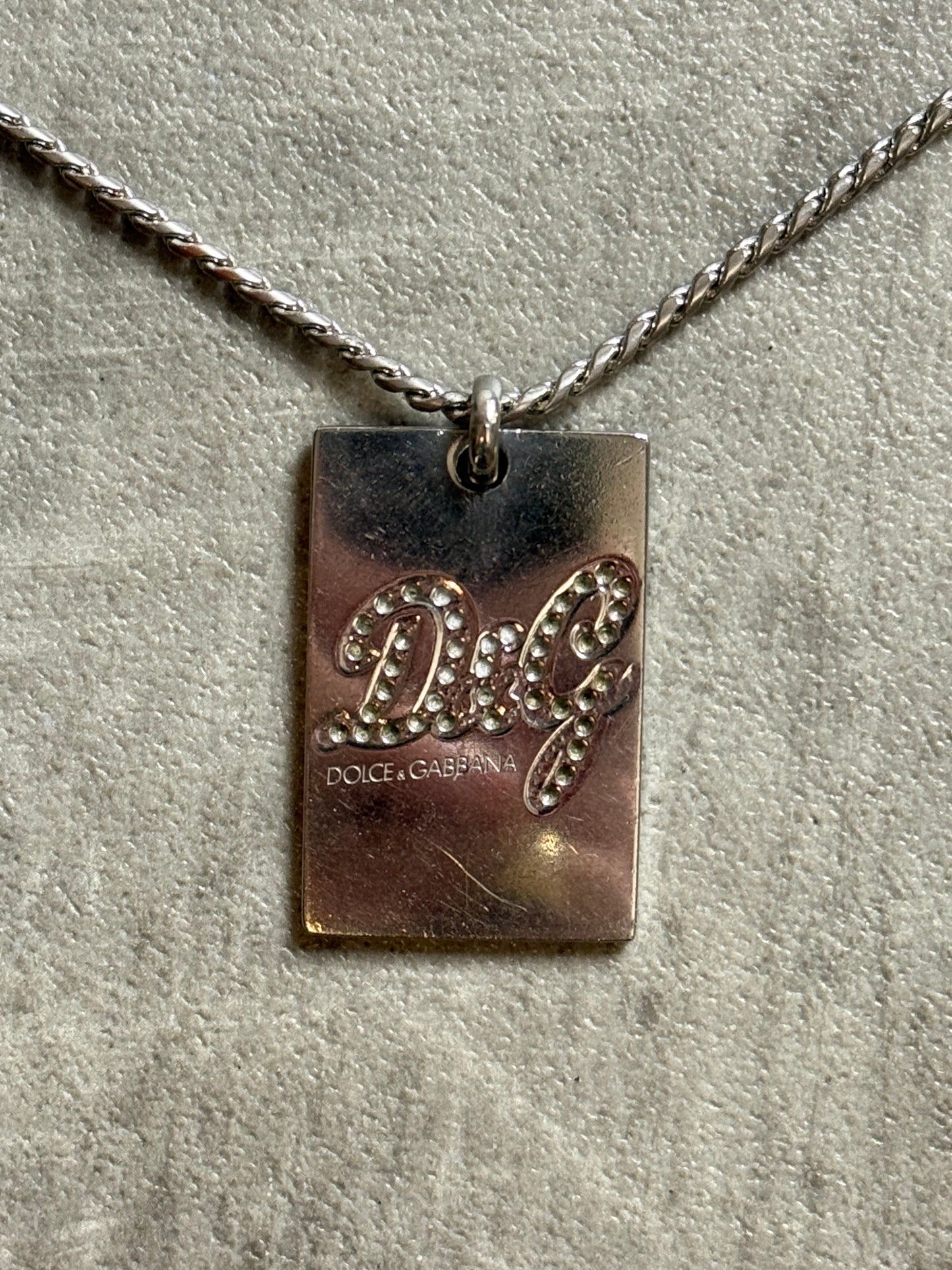 D&G Logo Dog Tag Necklace