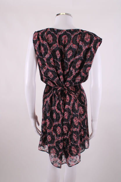 Isabel Marant S/S Print Wrap Dress Black/ Red 8 | O/S, Black