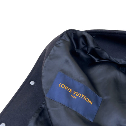 LOUIS VUITTON LV VARSITY LEATHER / WOOL BLOUSON JACKET 46 / XXL | XXL, Navy