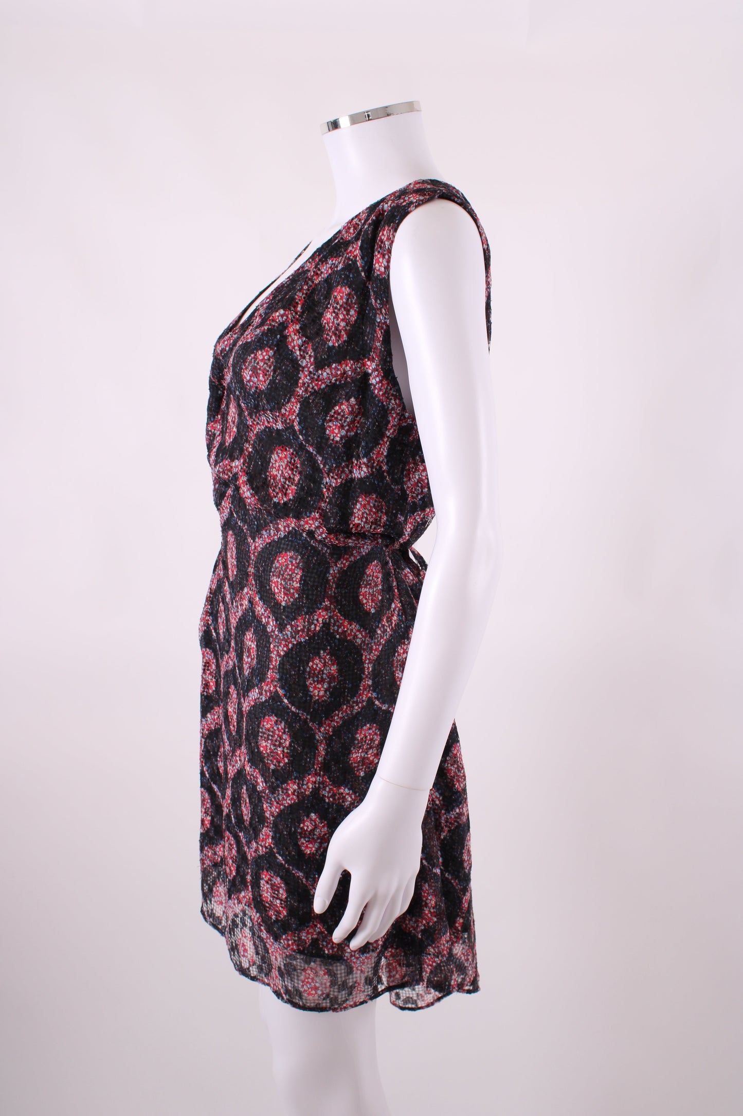 Isabel Marant S/S Print Wrap Dress Black/ Red 8 | O/S, Black