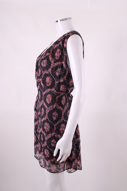 Isabel Marant S/S Print Wrap Dress Black/ Red 8 | O/S, Black