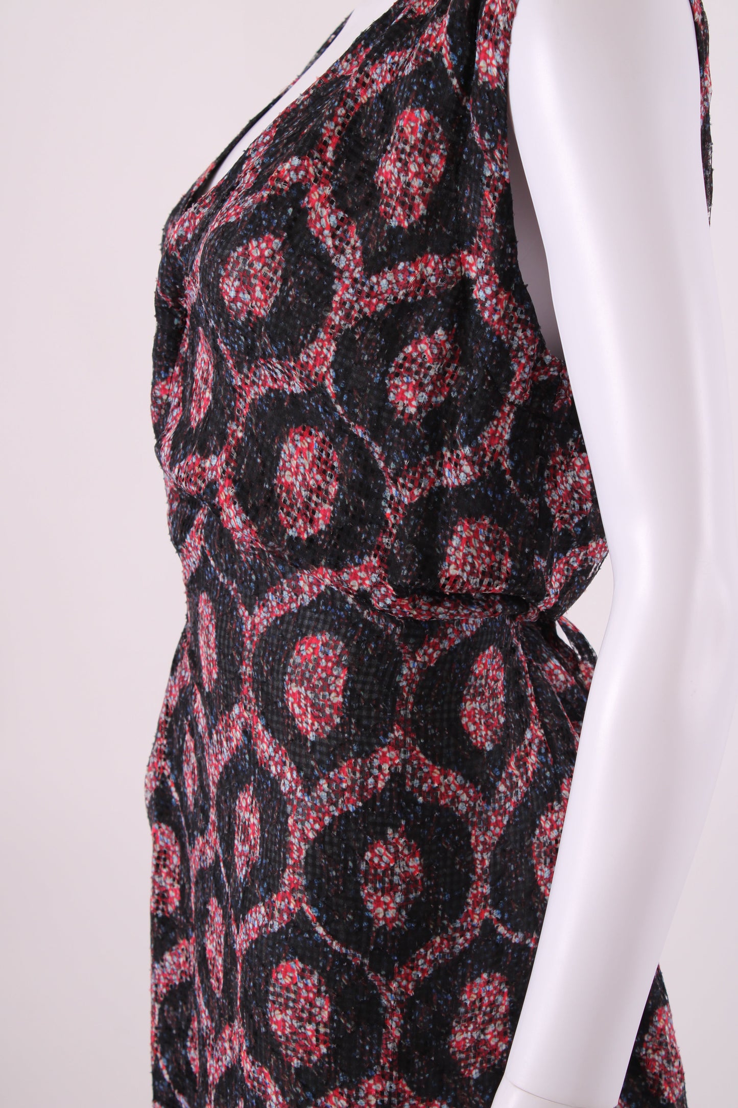 Isabel Marant S/S Print Wrap Dress Black/ Red 8 | O/S, Black