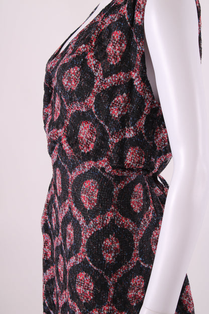 Isabel Marant S/S Print Wrap Dress Black/ Red 8 | O/S, Black
