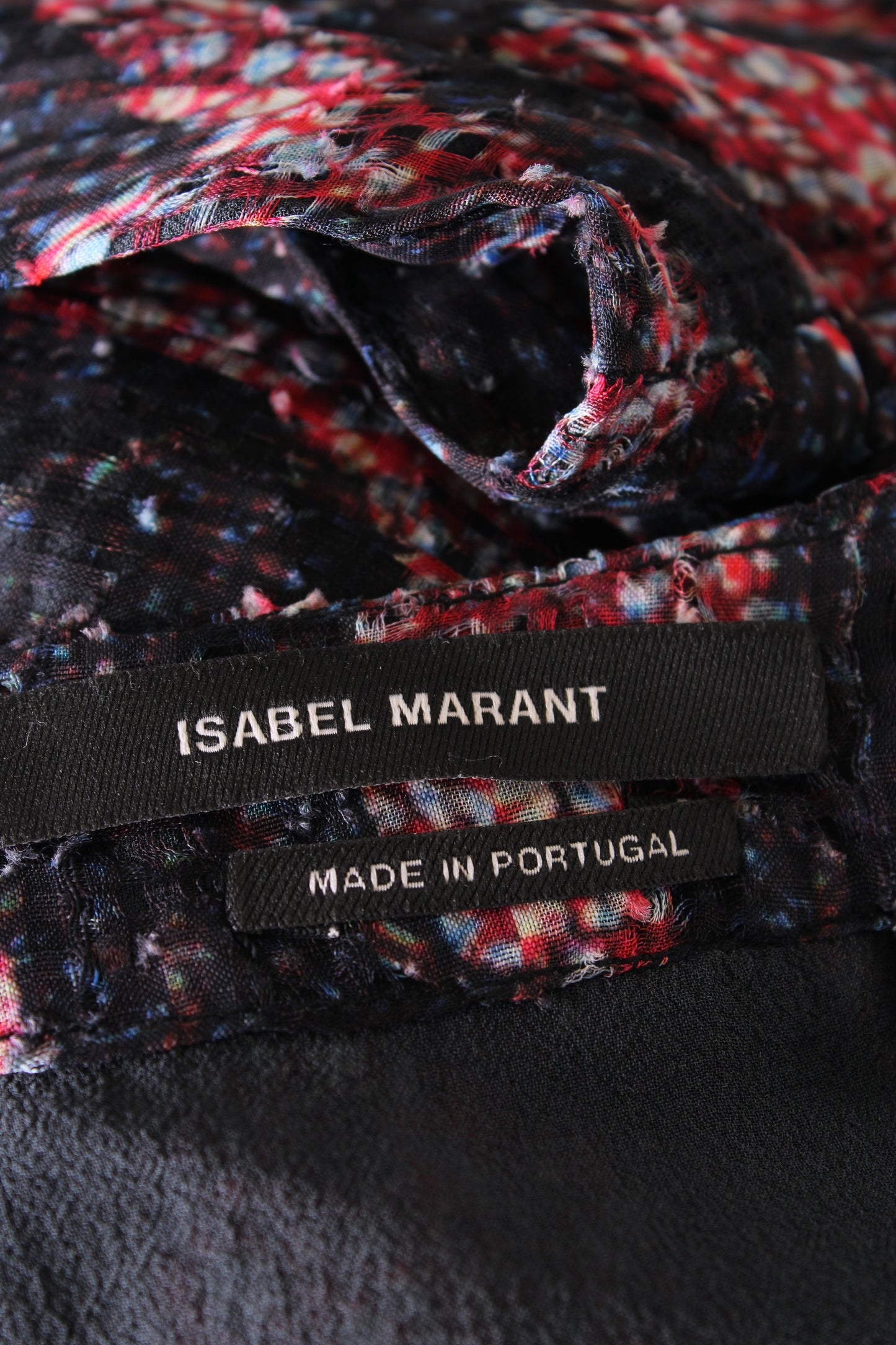 Isabel Marant S/S Print Wrap Dress Black/ Red 8 | O/S, Black