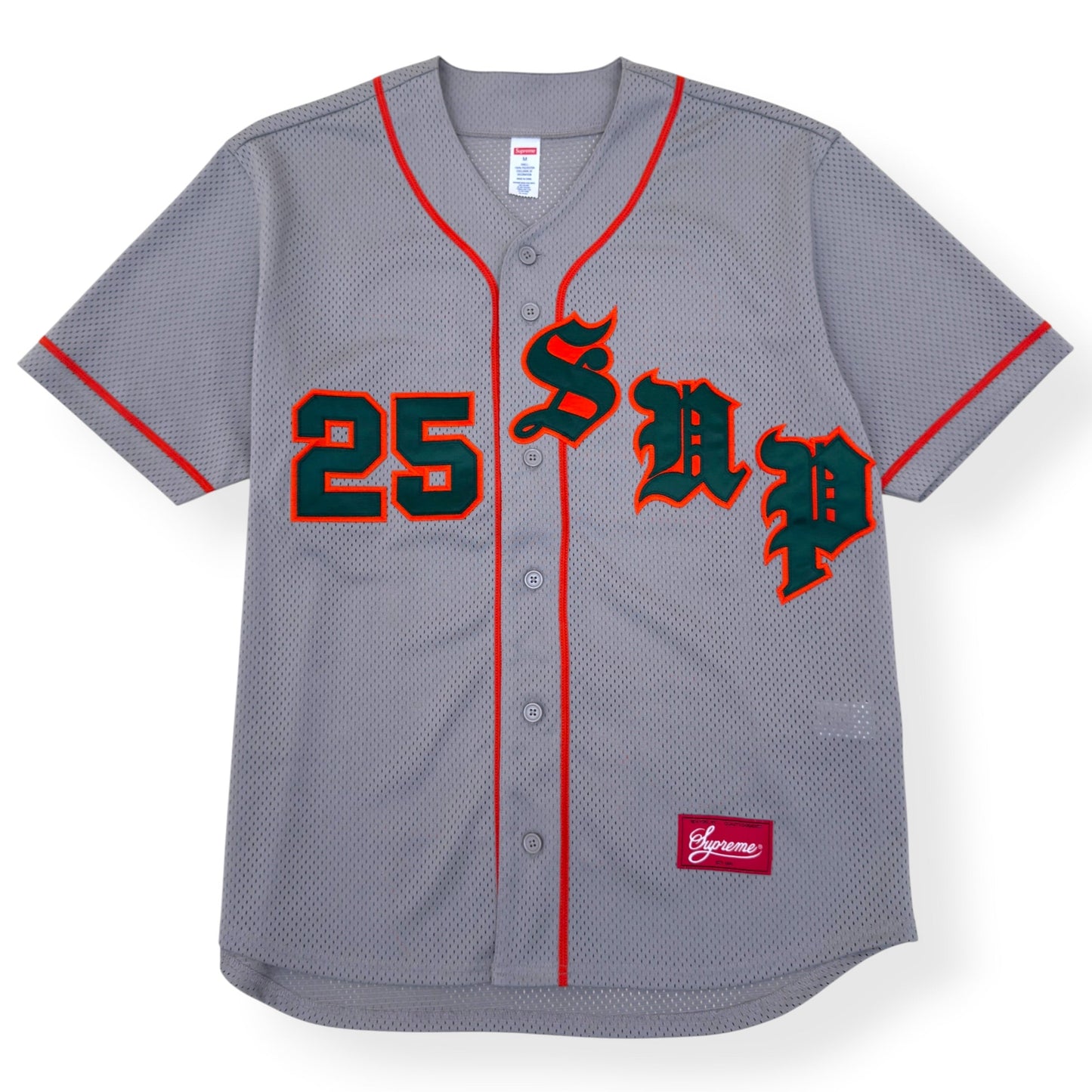 SUPREME OLD ENGLISH BASEBALL JERSEY GREY M | Medium, Grey