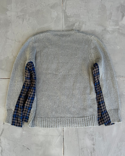 Acne Studios FW24 Wool Check & Heart Knit Sweatshirt