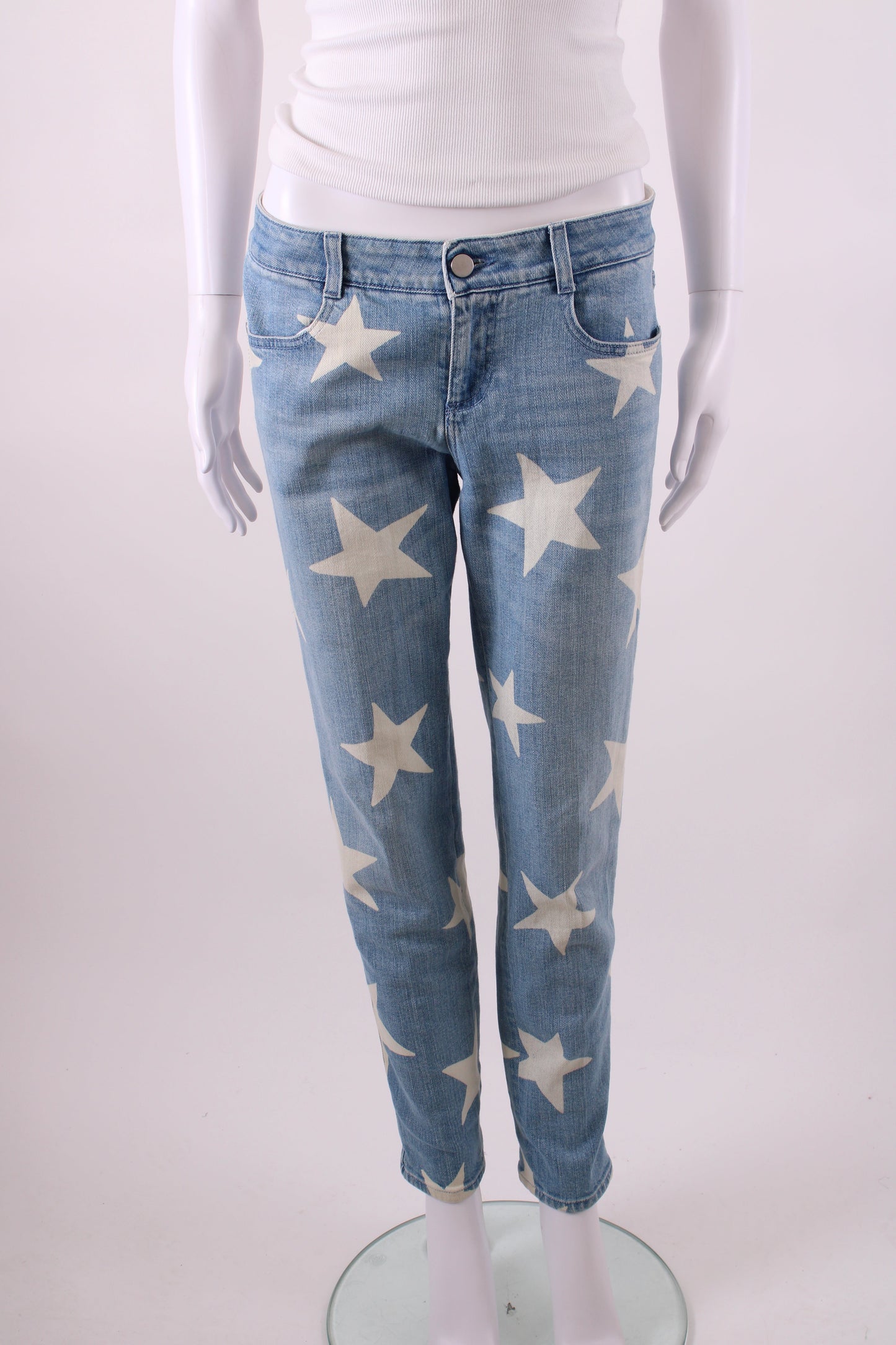 Stella McCartney Star Print Jeans Denim/ White 29W | O/S, Blue