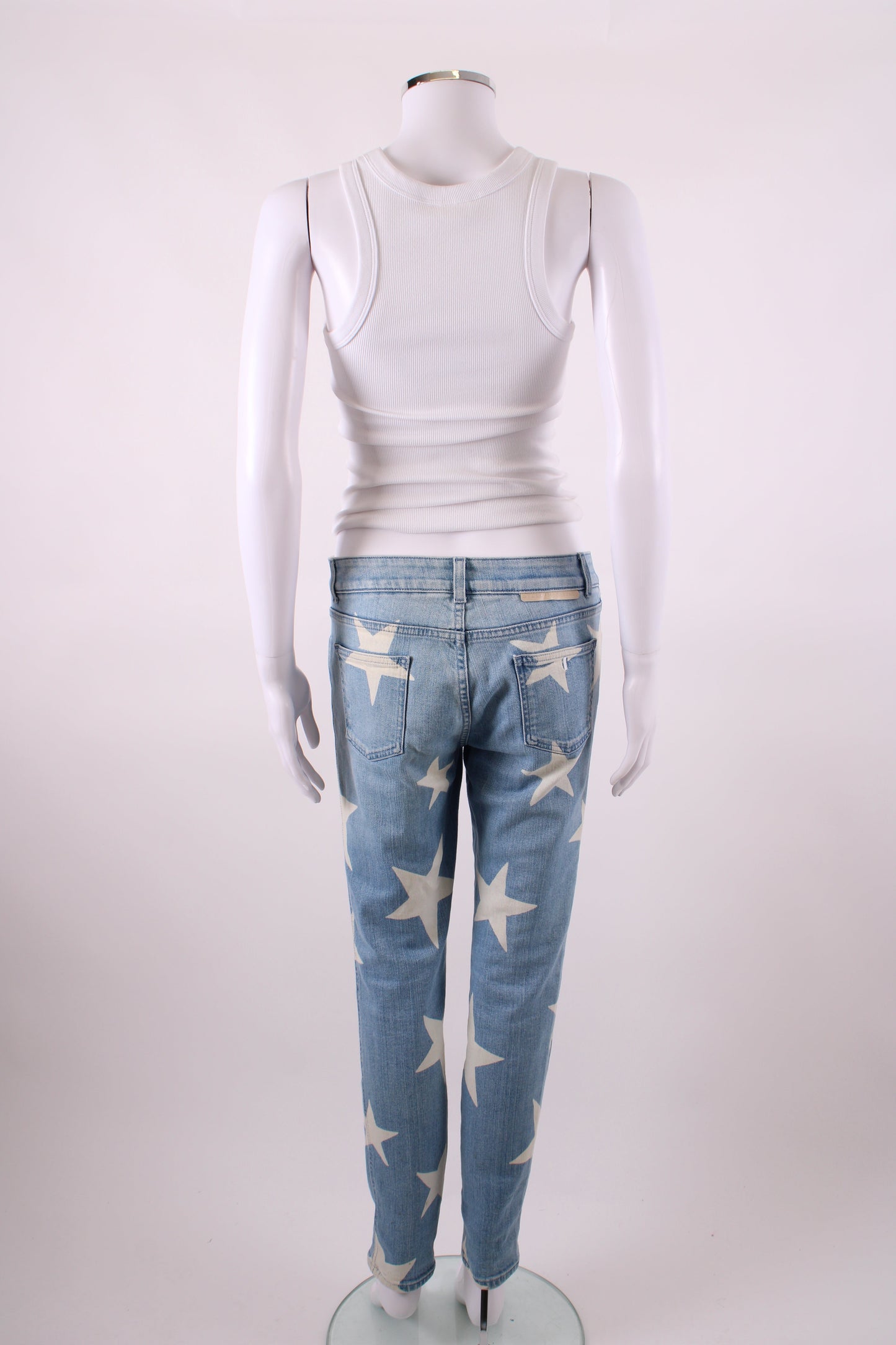 Stella McCartney Star Print Jeans Denim/ White 29W | O/S, Blue