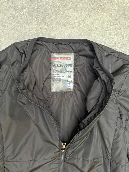 2001 Prada Collarless Full-Zip Padded Jacket