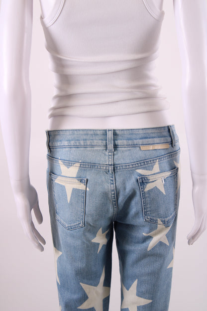 Stella McCartney Star Print Jeans Denim/ White 29W | O/S, Blue