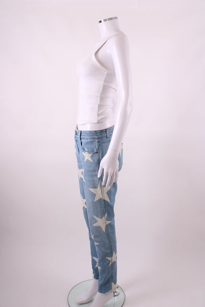 Stella McCartney Star Print Jeans Denim/ White 29W | O/S, Blue