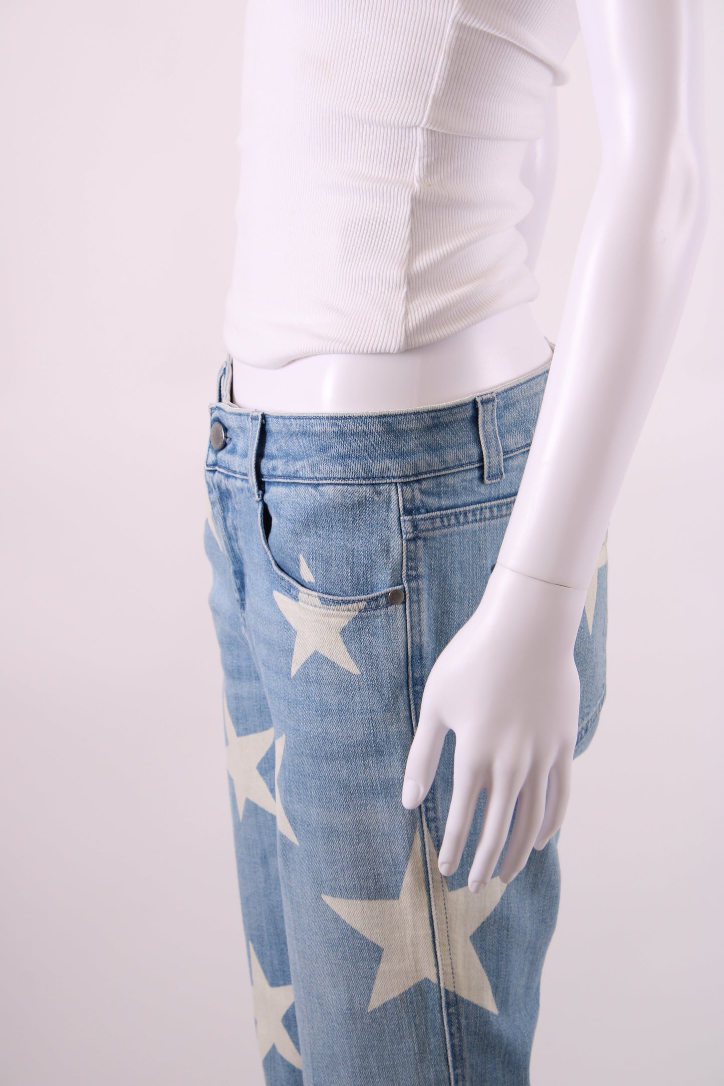 Stella McCartney Star Print Jeans Denim/ White 29W | O/S, Blue