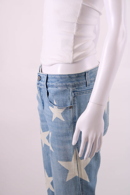 Stella McCartney Star Print Jeans Denim/ White 29W | O/S, Blue
