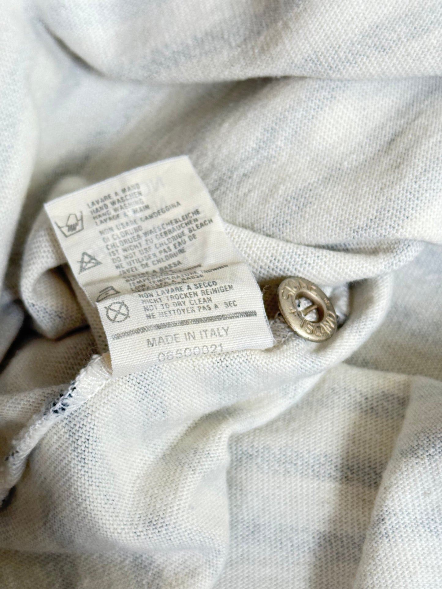 S/S 1992 Stone Island Striped Button Neck Tee