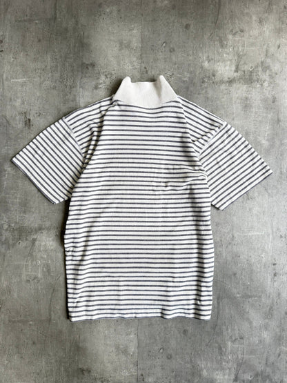 S/S 1992 Stone Island Striped Button Neck Tee