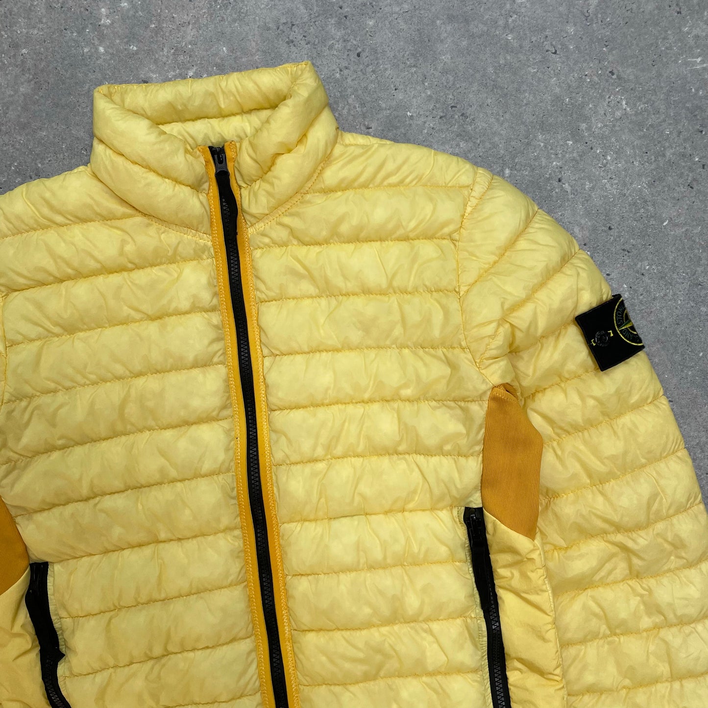 Stone Island Yellow Garment Dyed Micro Yarn Lightweight Down Jacket | Small, Multicoloured