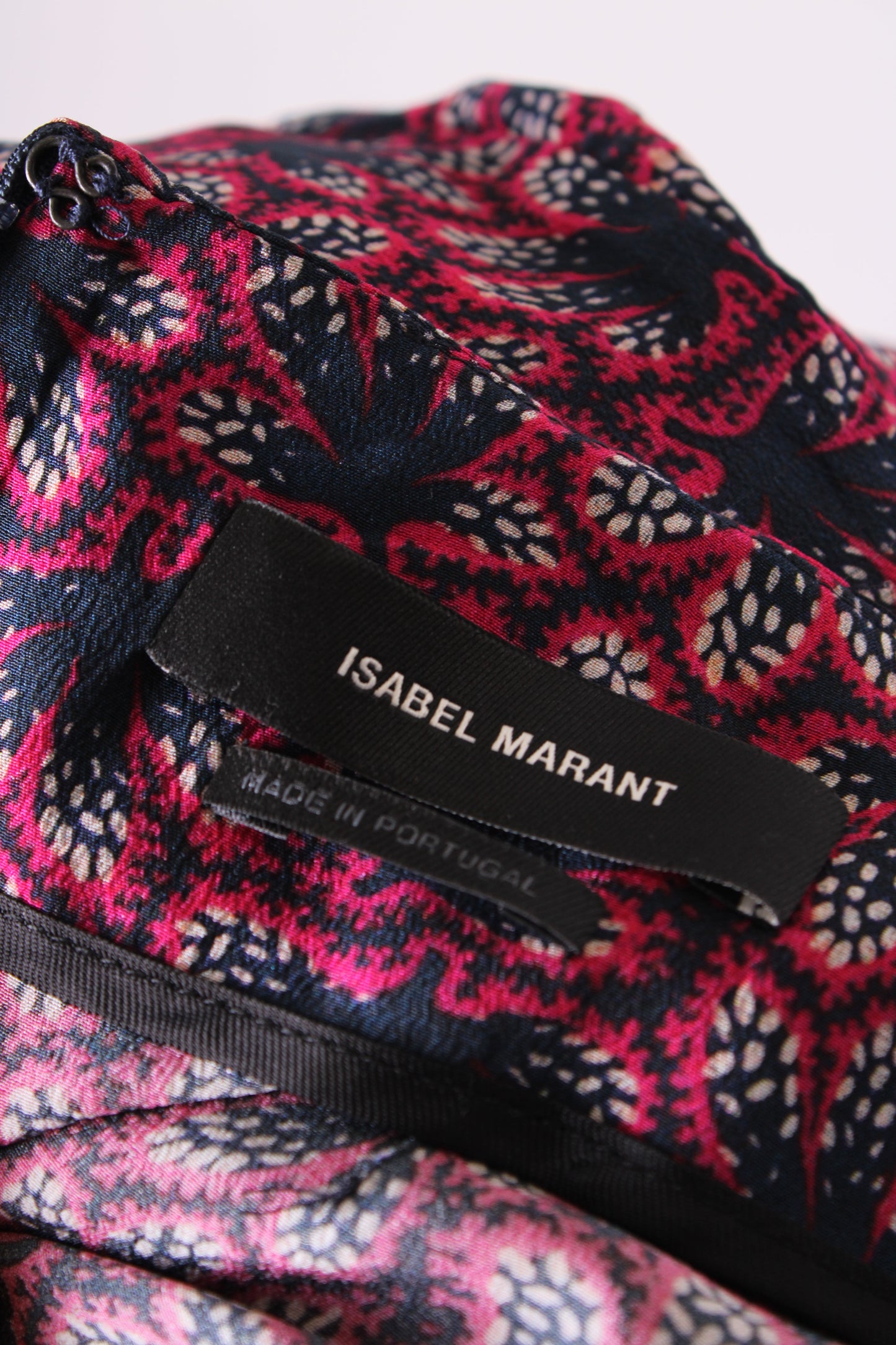 Isabel Marant Leaf Print Skirt Navy/ Raspberry 10 | O/S, Navy