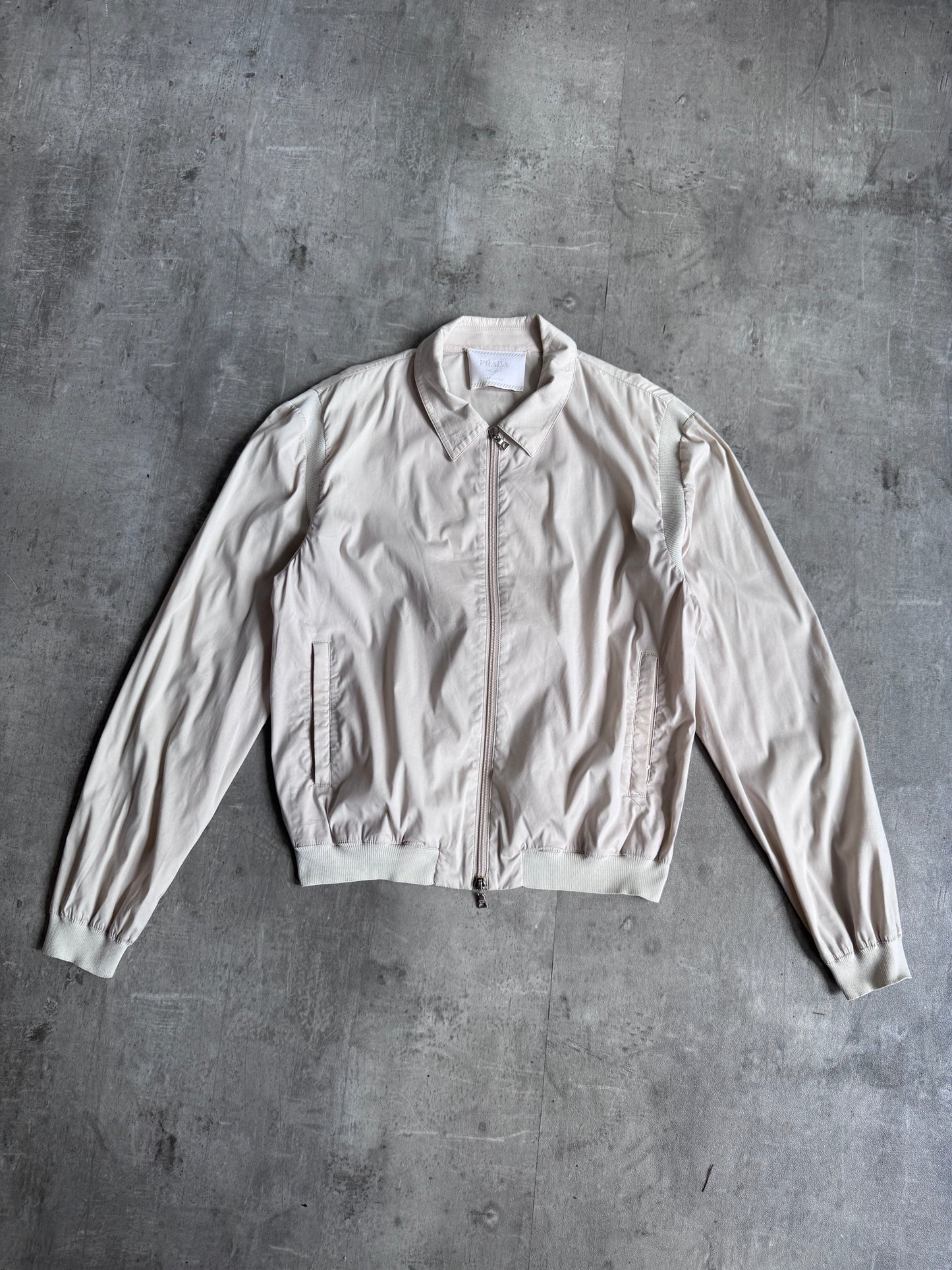 1990s Prada Cream Rib Detail Blouson