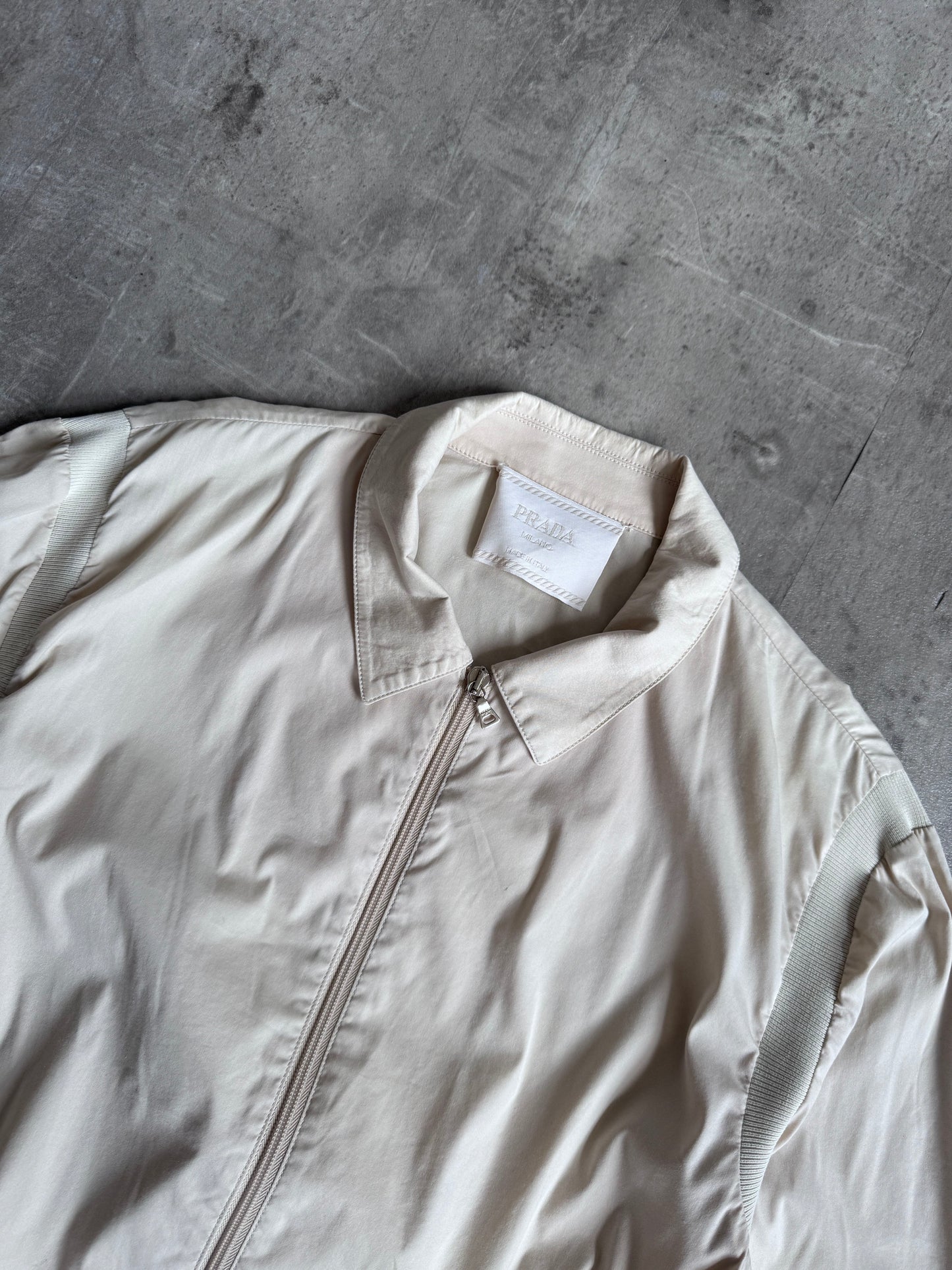 1990s Prada Cream Rib Detail Blouson