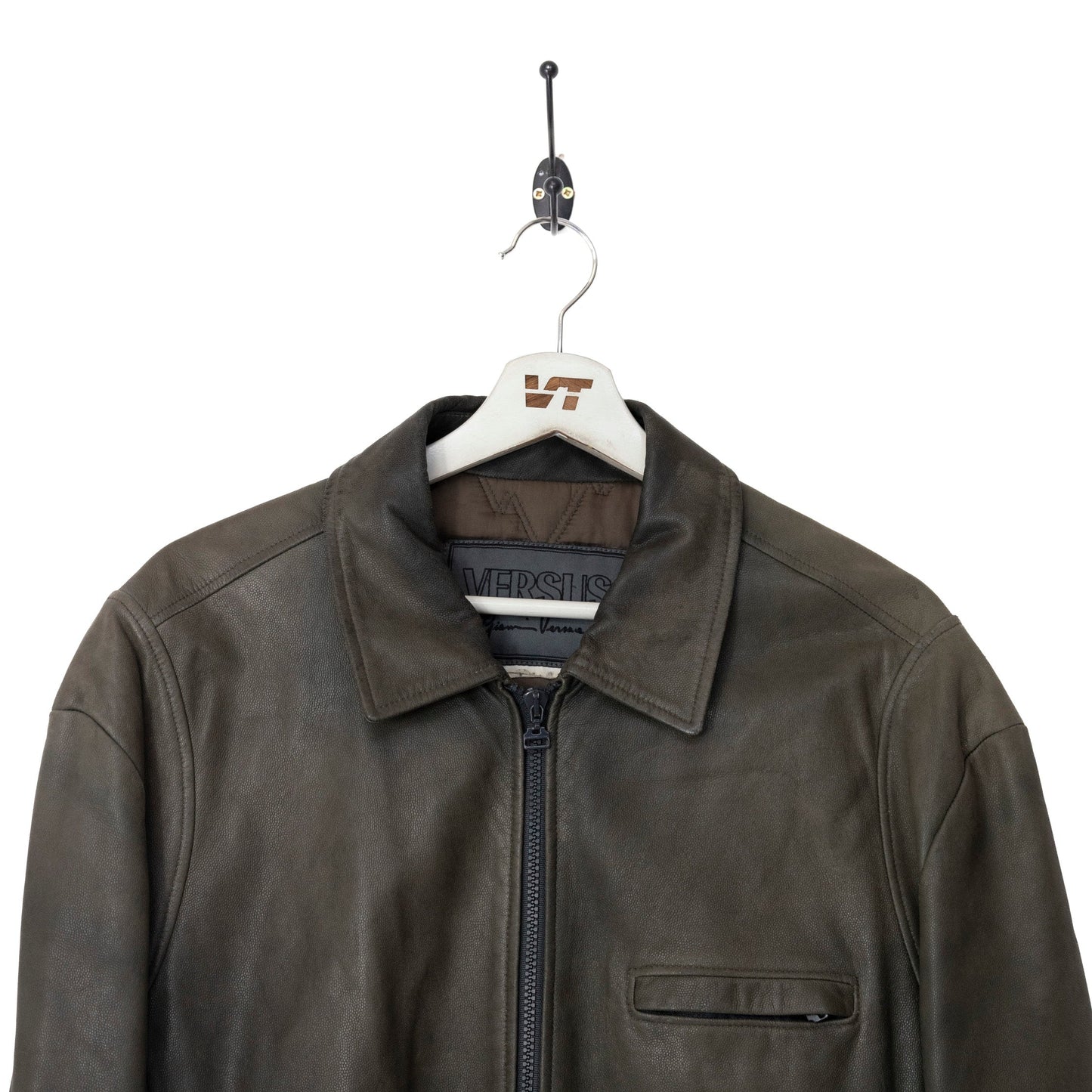 Versus Gianni Versace Olive Leather Jacket