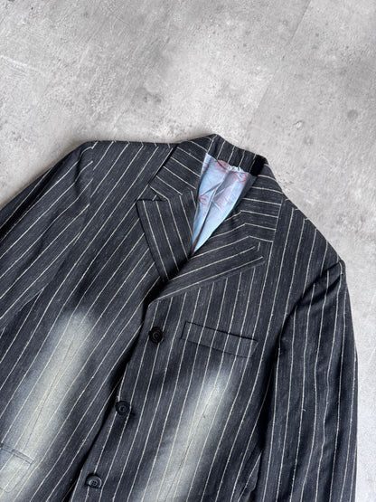 Cavalli Pinstripe Fade Effect Blazer Jacket