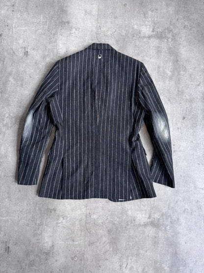 Cavalli Pinstripe Fade Effect Blazer Jacket