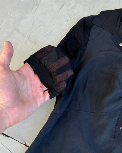 Prada Zip-Up Back Sheer Silk Top - M