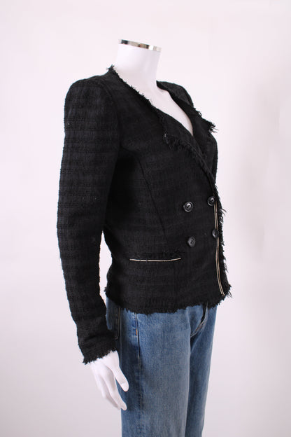 Isabel Marant Etoile Double Breasted Boucle Jacket Black 10 | O/S, Black
