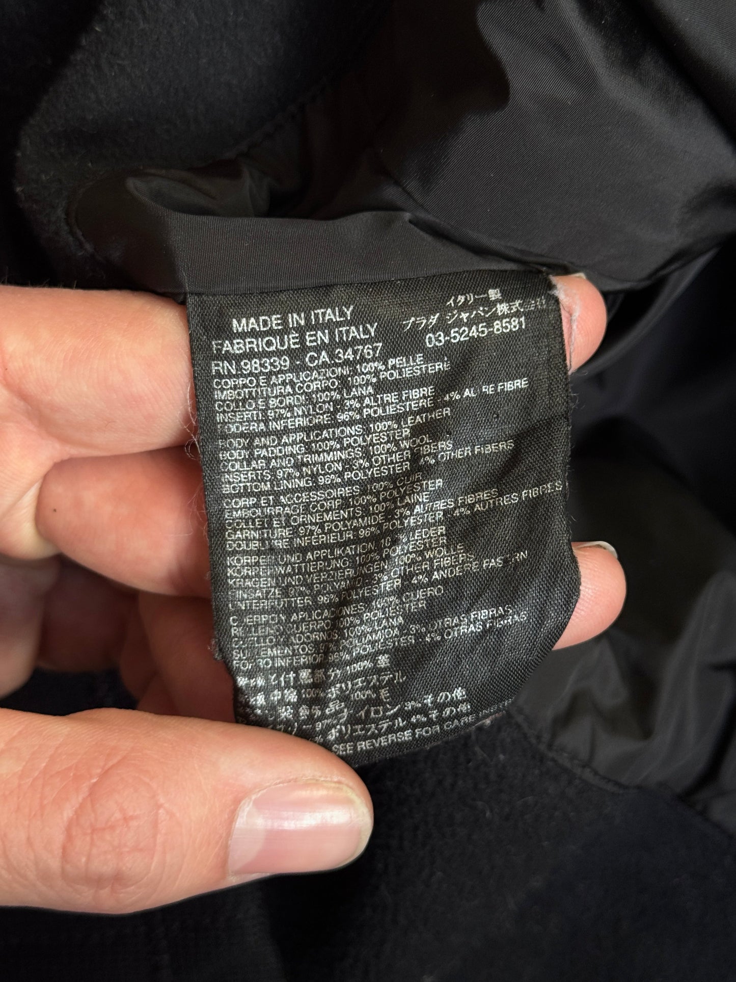 AW2002 Prada Knit Sleeve Leather Jacket