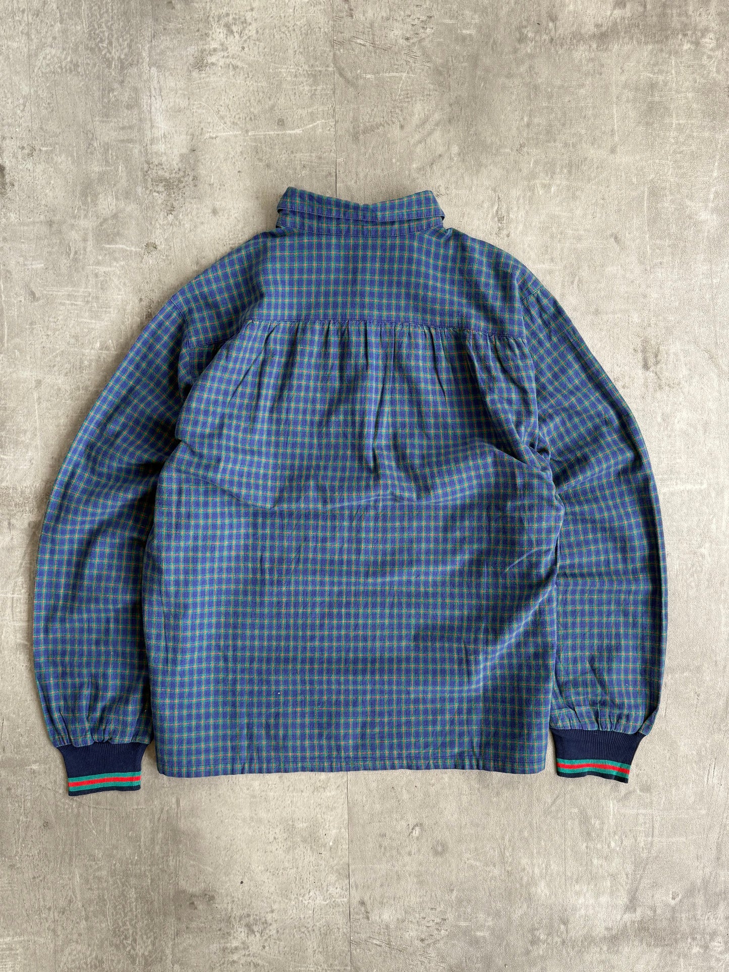 1980s Christian Dior Blue Boxy LS Shirt