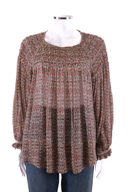 Isabel Marant Top long sleeved Beige patterened M | Medium, Beige