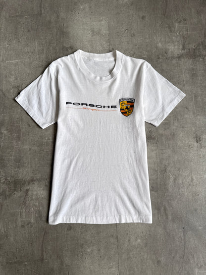 1990s White Porsche Stuttgart Spellout Graphic Tee