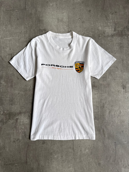 1990s White Porsche Stuttgart Spellout Graphic Tee
