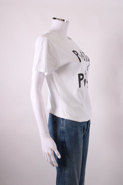 Bella Freud Slogan T-shirt White/ Black M | Medium, Black