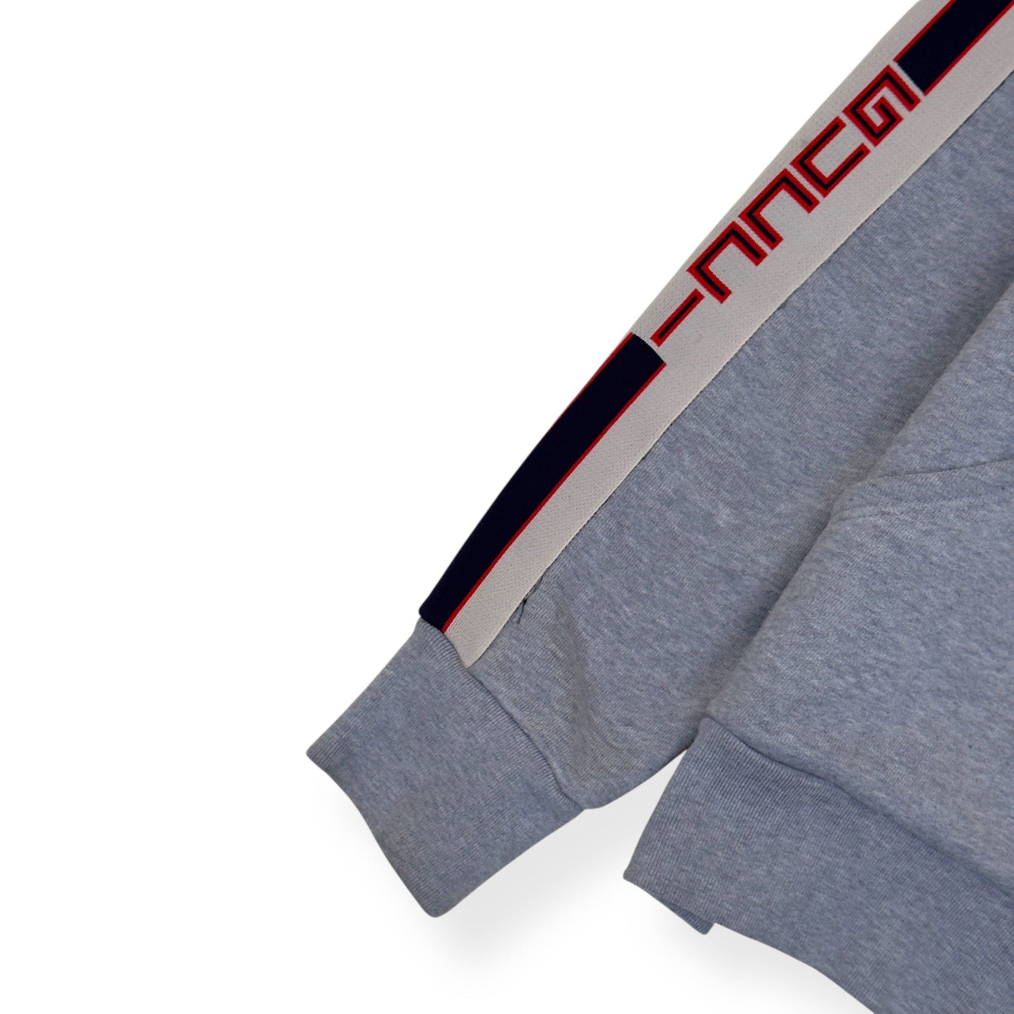 GUCCI TAPE LOGO COTTON HOODIE GREY M | Medium, Grey