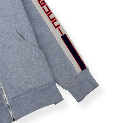 GUCCI TAPE LOGO COTTON HOODIE GREY M | Medium, Grey