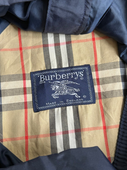 1990s Burberry Navy Nylon Zip Blouson