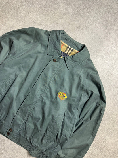 Burberry Logo Embroidered Nova Check Lined Harrington Jacket