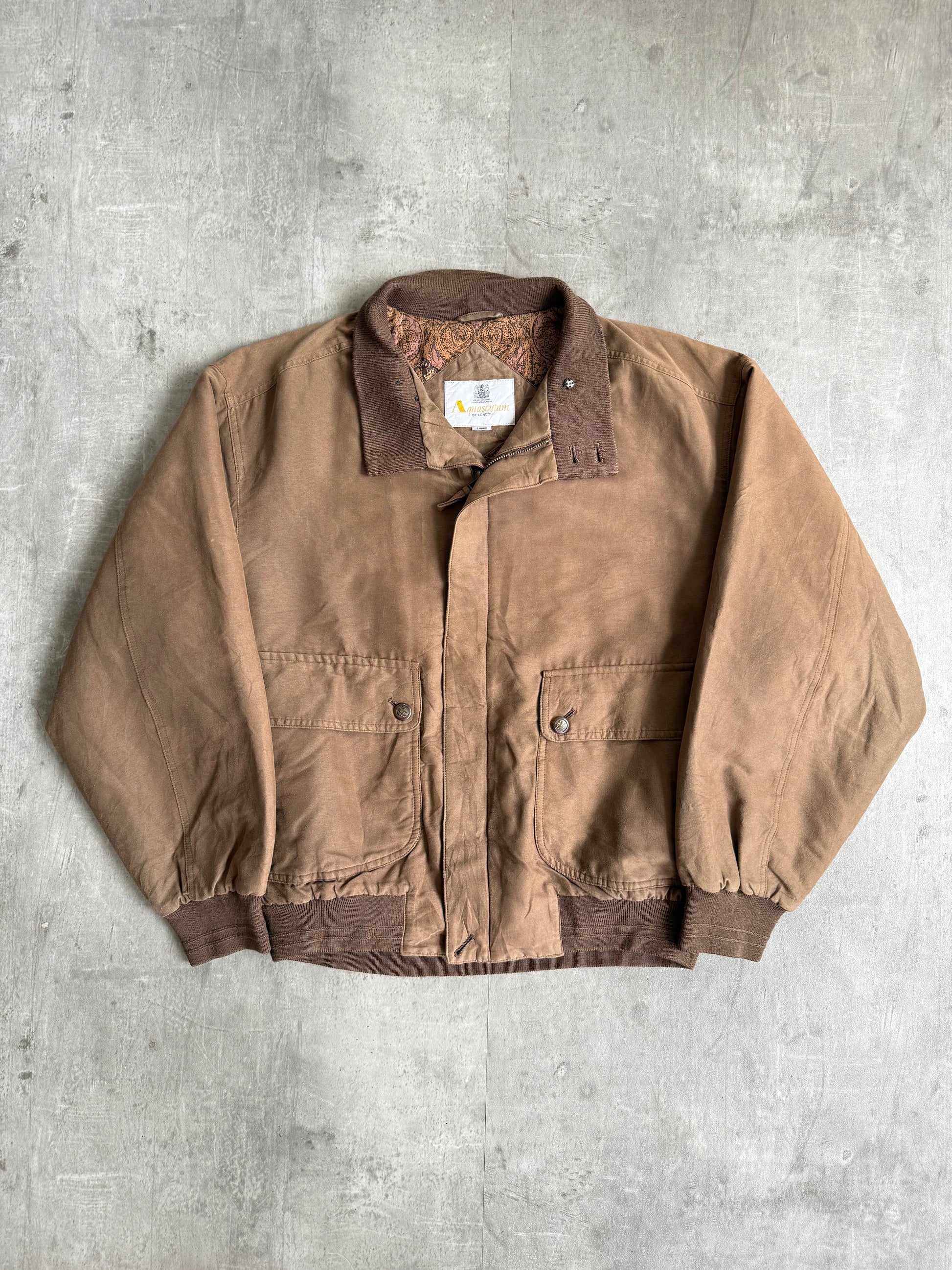 1990s Aquascutum Moleskin Brown Bomber – Known Source
