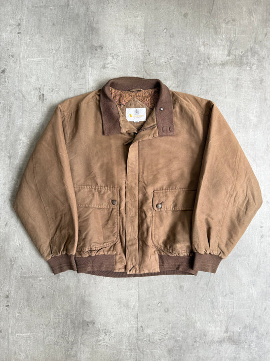1990s Aquascutum Moleskin Brown Bomber