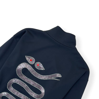 CELINE RHINESTONE SNAKE TRACK JACKET BLACK S | Small, Black