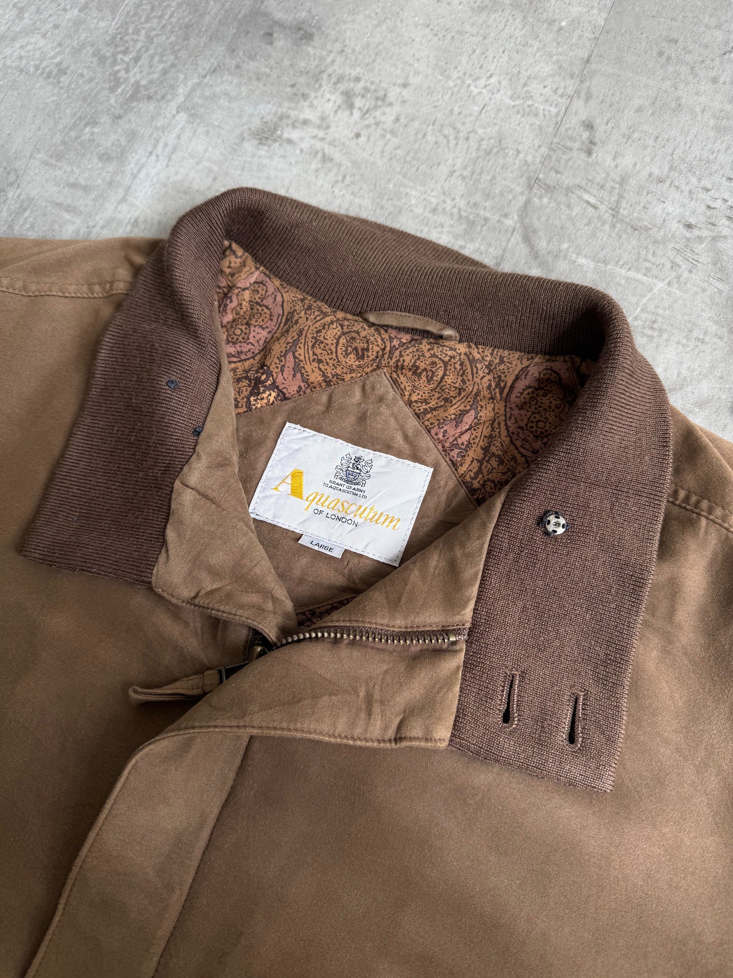 1990s Aquascutum Moleskin Brown Bomber
